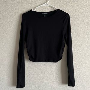 Black Long-sleeve Ribbed Shirt SWS Essentials